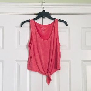 AE Soft and Sexy Crop Tie Up Tank Burnished Pink M